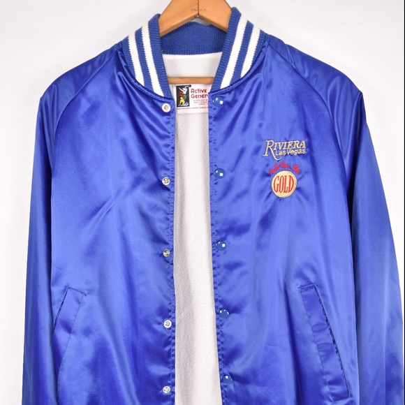 Riviera Other - Riviera Las Vegas Mens Satin Windbreaker Sz M Logo